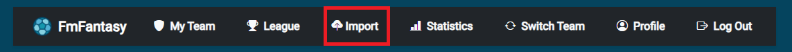 Image showing Import page on the nav menu